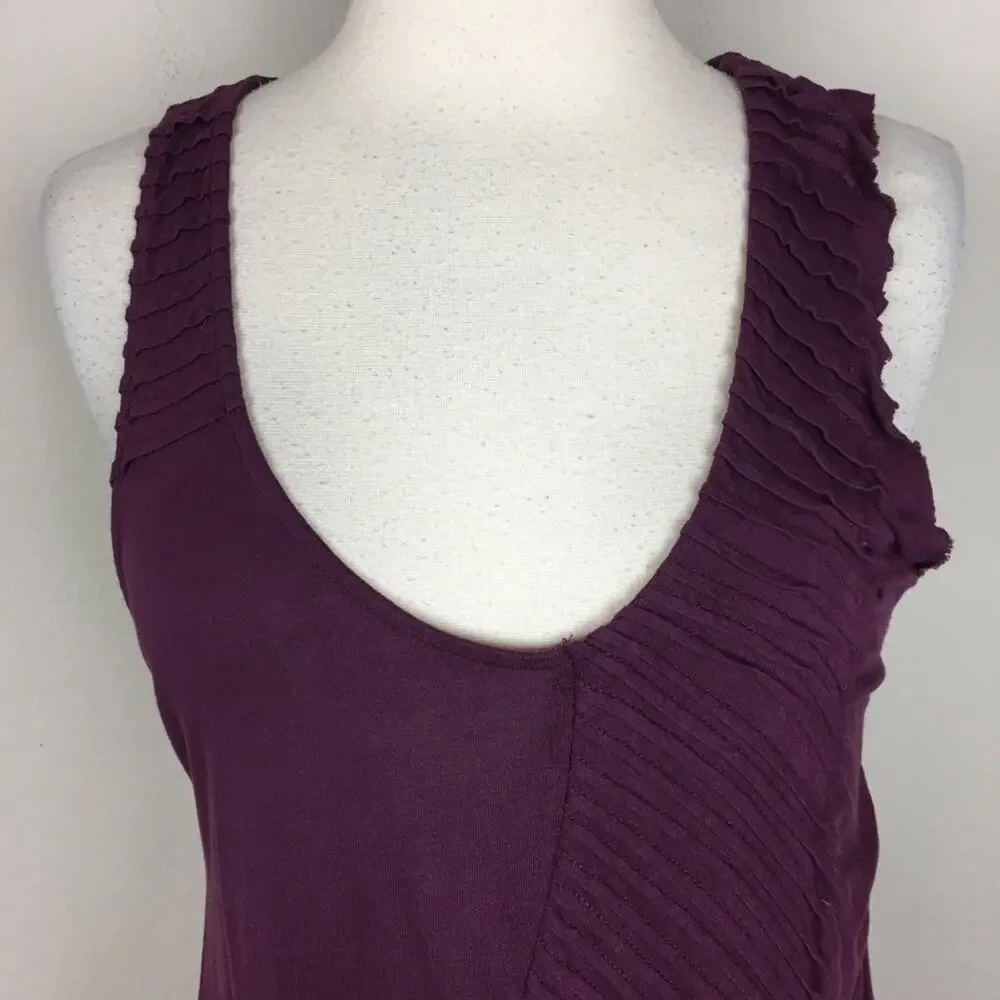 Free People Knit Maroon Lace Inset Tank Medium